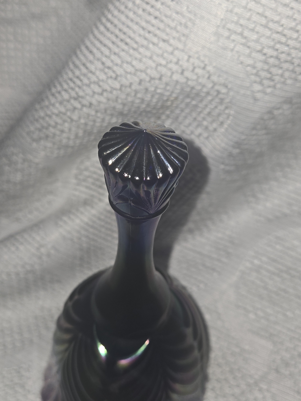 Fenton Cobalt Marigold Blue Iridescent Carnival Glass Bell Beauty Vintage - Picture 7 of 9